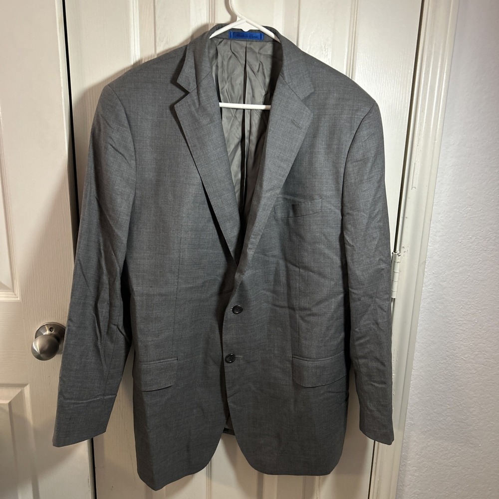 Blujacket "Connor" Classic‎ Fit Gray Two Button Wool/Cashmere Suit Jacket 44R